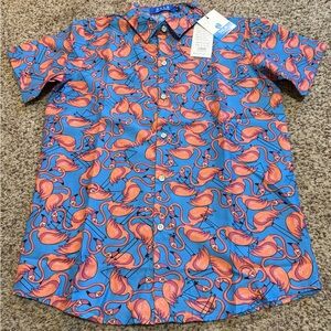SSLR Shirt Button Up Flamingos Size M